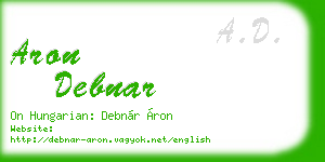 aron debnar business card