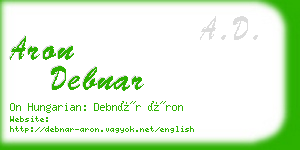 aron debnar business card